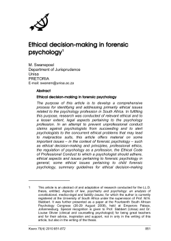 Ethical decision-making in forensic psychology