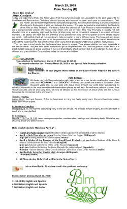 March 29, 2015 Palm Sunday (B)