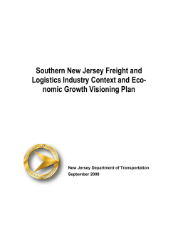 Southern New Jersey Freight and Logistics Industry Context and