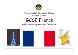 French Revision Guide &ndash; Foundation tier