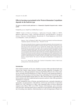 Effect of grazing on grasslands in the Western Romanian
