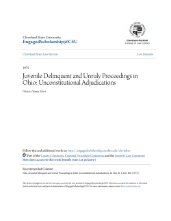 Juvenile Delinquent and Unruly Proceedings in Ohio