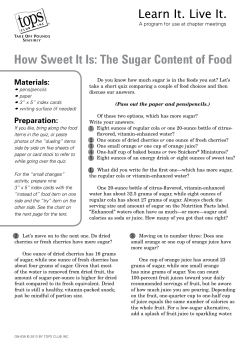 How Sweet It Is: The Sugar Content of Food