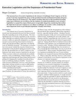 Executive Legislation and the Expansion of Presidential Power