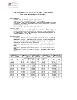 Guideline for Intravenous Insulin Infusion in the Adult