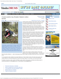 Invasive plants may threaten Alaska`s native berries