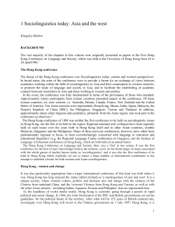 1 Sociolinguistics today: Asia and the west