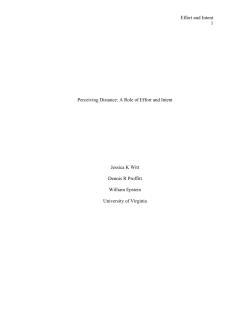 Effort and Intention Influence Distance Perception - ITS