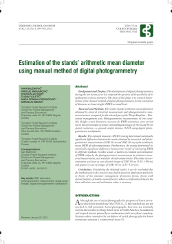 Estimation of the stands` arithmetic mean diameter using manual