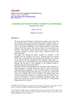 Community and Church: the Italian &ldquo;problem&rdquo;