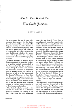 World War 11 and the War Guilt Question