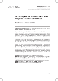 Modelling percentile based basal area weighted diameter distribution