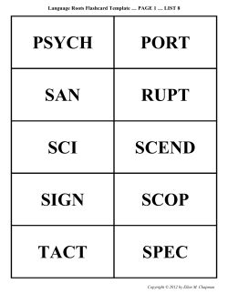 Root Word List 8 flash cards with definition list