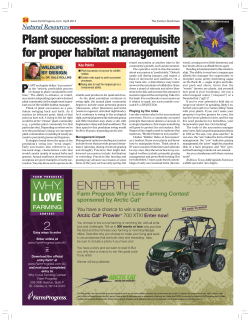 Plant succession: a prerequisite for proper habitat management