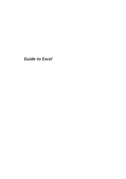 Guide to Excel
