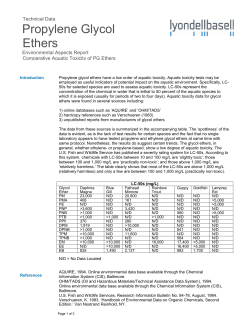 Propylene Glycol Ethers