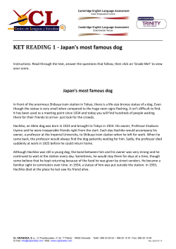 KET READING 1 Japan`s most famous dog