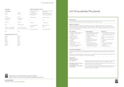 Unit 18 Les plan&egrave;tes (The planets)