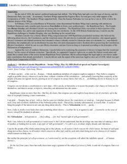 Lincoln vs. Garrison vs. Frederick Douglass vs. Davis vs. Yawncey