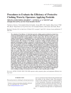 Procedures to Evaluate the Efficiency of Protective Clothing Worn by