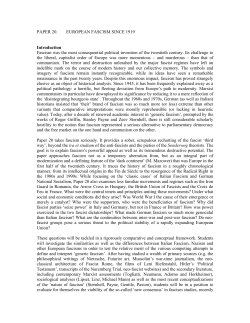 PAPER 20. EUROPEAN FASCISM SINCE 1919 Introduction - H-Net