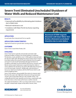 Severn Trent Eliminated Unscheduled Shutdown of Water Wells and