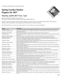Spring Garden Market Peppers for 2017