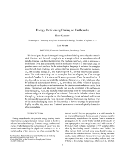Energy Partitioning During an Earthquake