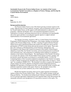 Sustainable Oceans in the Western Indian Ocean: An Analysis of the