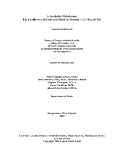 Debussy La Fl&ucirc;te de Pan The Confluence of Poem and Music
