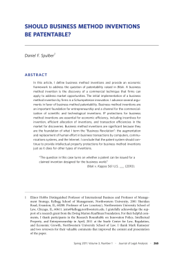 should business method inventions be patentable?