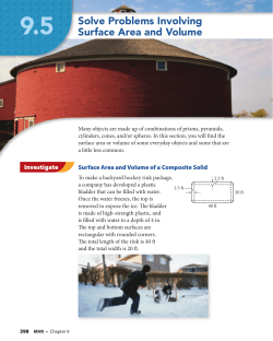 Solve Problems Involving Surface Area and Volume