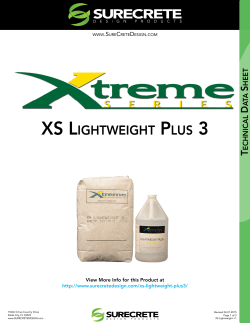 Lightweight Concrete Mix - XS Lightweight Plus 3 Specs