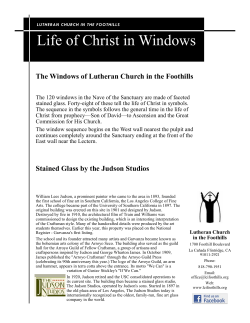 Our Stained Glass Windows - Lutheran Church in the Foothills