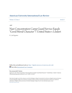 Nazi Concentration Camp Guard Service Equals "Good Moral