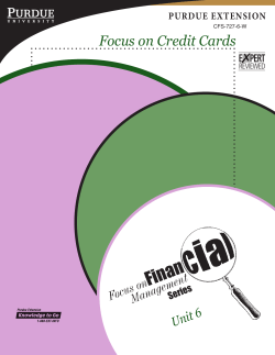 Focus on Credit Cards - Purdue Extension