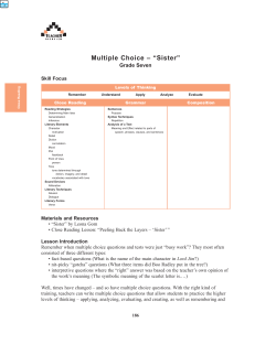 Multiple Choice &ndash; &ldquo;Sister&rdquo; - Montgomery County High School