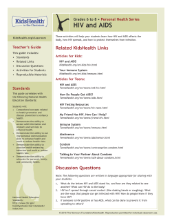 HIV and AIDS - KidsHealth in the Classroom
