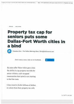 Property tax cap for seniors puts some Dallas
