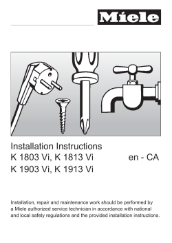 Installation Instructions K 1803 Vi, K 1813 Vi en