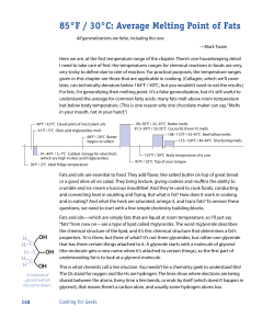 85&deg;F / 30&deg;C: Average Melting Point of Fats