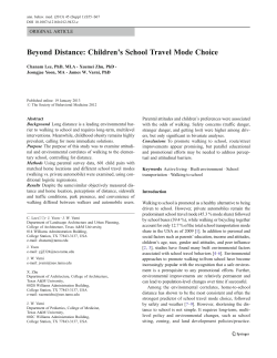 Beyond Distance: Children`s School Travel Mode Choice