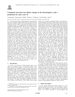 Calculated and observed climate change in the thermosphere, and