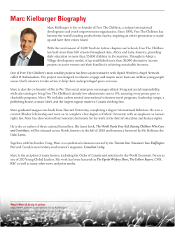 Marc Kielburger Biography - Construction Specifications Canada