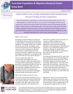 Older People`s Use of New Communication Technologies
