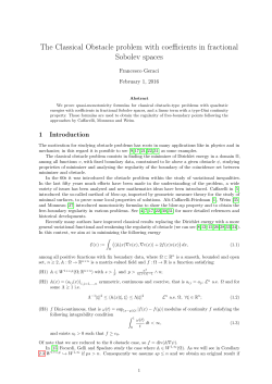 The Classical Obstacle problem with coefficients in fractional