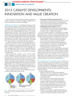2015 catalyst developments: innovation and