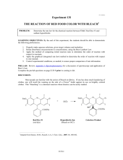 Experiment 13I THE REACTION OF RED FOOD COLOR