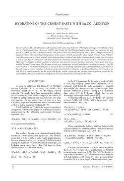 HYDRATION OF THE CEMENT PASTE WITH Na2CO3 ADDITION