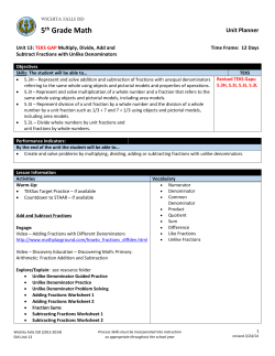 5th Grade Math - Wichita Falls ISD